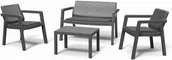 Meble ogrodowe - Keter EMILY PATIO Zestaw mebli ogrodowych z poduszkami, grafit/szary 17209816 - miniaturka - grafika 1