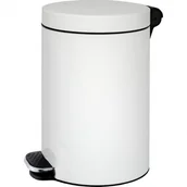 Kosze na śmieci - ALDA Kosz na pedał 20l, płynne zamykanie, lakierowany biały 384087 - miniaturka - grafika 1