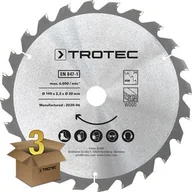 Tarcze do pił - TROTEC Zestaw tarcz do drewna do pilarki  190 mm (24 zęby), 3-częściowy - miniaturka - grafika 1