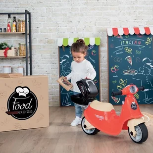 Smoby Lumarko Skuter Retro Z Bagażnikiem Dostawca Jedzenia 721007 Lek - Jeździki dla dzieci - miniaturka - grafika 5