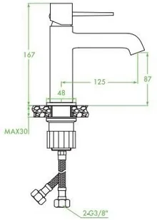 Laveo Bateria umywalkowa z korkiem klik-klak złota POLLA BAP G22D - Baterie umywalkowe - miniaturka - grafika 4