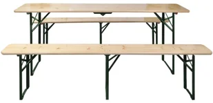 vidaXL vidaXL Składany stół piwny z ławkami drewniany - Meble ogrodowe - miniaturka - grafika 4