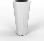 Donice - LAMELA doniczka MUZA 39x39 cm wysoka wys 81 cm biała - miniaturka - grafika 1