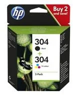 HP 304 Combo Pack - 2-pak - czarny, na bazie barwnika trójkolorowy, 3JB05AE 3JB05AE - Tonery oryginalne - miniaturka - grafika 3