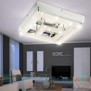 Globo Lighting Plafon LAMPA sufitowa FOGO 49246-16 kryształowa OPRAWA kwadratowa LED 16W glamour crystal przezroczysta 49246-16 - Lampy sufitowe - miniaturka - grafika 3