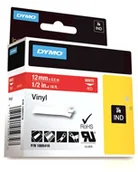 Taśmy do drukarek barwiące - Dymo Oryginał RHINO taśma winylowa 12 mm biała na czerwonym 1805416 - miniaturka - grafika 1