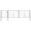vidaxl Brama ogrodzeniowa, stalowa, 400 x 100 cm, srebrna - Ogrodzenia - miniaturka - grafika 2