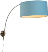 Lampy ścienne - QAZQA Nowoczesny kinkiet łuk stal klosz niebieski 50/50/25 - Boog - miniaturka - grafika 1