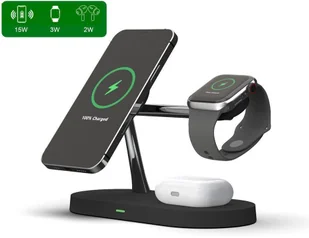 TECH-PROTECT Magnetyczna ładowarka bezprzewodowa TECH-PROTECT 3IN1 MAGNETIC MAGSAFE WIRELESS CHARGER czarna 18764 - Ładowarki do telefonów - miniaturka - grafika 7