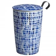 Kubki - Eigenart Kubek 350 ml z zaparzaczką do herbaty Eigenart Smugi indigo EA-3633822 EA-3633822 - miniaturka - grafika 1