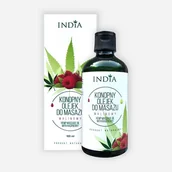 Olejki i świece do masażu - India Cosmetics India Konopny olejek do masażu malinowy 100ml - miniaturka - grafika 1