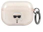 Akcesoria do słuchawek - Karl Lagerfeld Karl Lagerfeld Karl Head Glitter - Etui Airpods Pro (złoty) KLAPUKHGD - miniaturka - grafika 1
