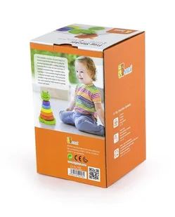 VIGA Piramidka edukacyjna żabka MS_2227 - Układanki dla dzieci - miniaturka - grafika 4