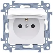 Gniazdka elektryczne - Kontakt-Simon Kontakt Simon Simon 10 Gniazdo wtyczkowe pojedyncze do wersji IP44 z przesłonami torów prądowych - z uszczelką - klapka w kolorze pokrywy biały 16A CGZ1BZ.01/11 CGZ1BZ.01/11 - miniaturka - grafika 1