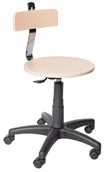 Krzesła i taborety kosmetyczne - Prosedia Taboret obrtowy drewniany Magika wood sklejka z oparciem - miniaturka - grafika 1