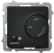 Regulatory i termostaty - Ospel Regulator temperatury z czujnikiem podpodłogowym Czarny metalik - RTP-1R/m/33 Sonata - miniaturka - grafika 1