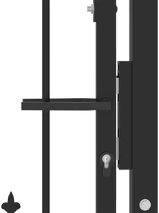 vidaXL Lumarko Furtka ogrodzeniowa z grotami, stalowa, 100x100 cm, czarna! 146398 - Akcesoria do ogrodzeń - miniaturka - grafika 4