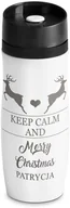 Kubki termiczne - Murrano Kubek Termiczny Termos Biały Christmas GRAWER KUB-B-019 - miniaturka - grafika 1