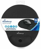 Podkładki pod mysz - MediaRange podkładka pod mysz, antypoślizgowa podstawa, podkładka pod nadgarstek, antypoślizgowa powierzchnia, czarna - miniaturka - grafika 1