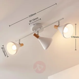 Lampenwelt com Arina 3-punktowa, biała lampa sufitowa LED - Lampy sufitowe - miniaturka - grafika 3