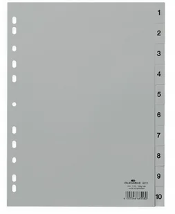 DURABLE Przekładki do segregatora 1-10 A4 szare 6511-10 - Przekładki do segregatorów - miniaturka - grafika 4