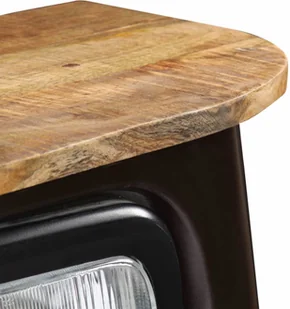 vidaXL Szafka inspirowana ciężarówką, lite drewno mango, szara - Szafki do salonu - miniaturka - grafika 8