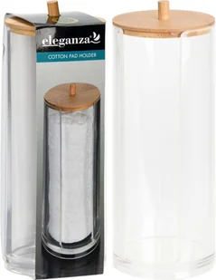 Eleganza Pojemnik łazienkowy na płatki kosmetyczne, bambusowy podajnik na waciki higieniczne 569137 - Kubki na szczoteczki do zębów - miniaturka - grafika 2