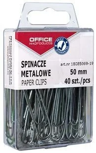 Office products OFFICE PRODUCTS Spinacze metalowe gładkie, 50mm, w pudełku, 40szt., srebrne 18085069-19 - Spinacze i klipsy do papieru - miniaturka - grafika 2