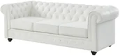 Sofy i kanapy - Vente-Unique pl Sofa 3-osobowa ze skóry bawolej CHESTERFIELD - Biała - miniaturka - grafika 1