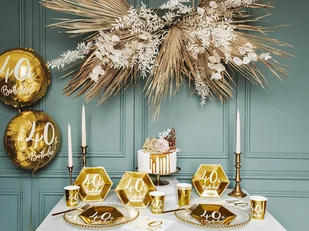 Party Deco Świeczka na 40-tke ze złotym brokatem - 1 szt. - Urodziny dla dorosłych - miniaturka - grafika 3