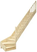 Schody strychowe - Schody drewniane z zabiegiem EQD 080RC prawe - miniaturka - grafika 1