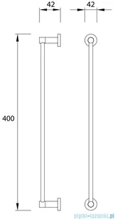 Omnires Modern Project wieszak na ręcznik 40 cm złoto szczotkowane MP60214GLB - Wieszaki łazienkowe - miniaturka - grafika 2