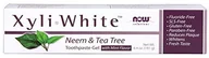 Produkty specjalne dla sportowców - Now Foods xyliw hite pasta do zębów Gel, Neem Tea Tree, 6,4 oz (181 G) 809540 - miniaturka - grafika 1