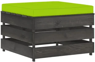 vidaXL Modułowy stołek z poduszką impregnowane na szaro drewno 3068143 - Pufy i podnóżki - miniaturka - grafika 3