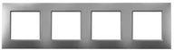 Klawisze i ramki - Ospel Ramka poczwórna Srebrny Aria - R-4U/18 - miniaturka - grafika 1