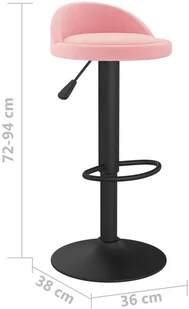 vidaXL Lumarko Stołek barowy, różowy, obity aksamitem 333595 - Taborety i hokery - miniaturka - grafika 8