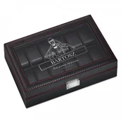 Pudełka i szkatułki - Murrano Karbonowa Szkatułka Kuferek na Zegarki GRAWER Styl dla Niego SZKT-ZG-KB-018 - miniaturka - grafika 1