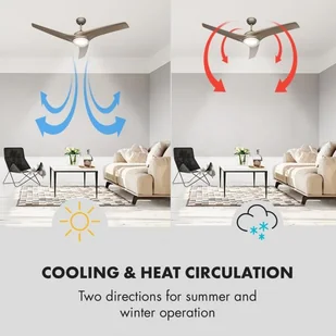 Klarstein Figo Wentylator stropowy 52" 55W Lampa stropowa 2x42W Pilot tytanowy VTS6-Figo-T - Wentylatory sufitowe - miniaturka - grafika 4