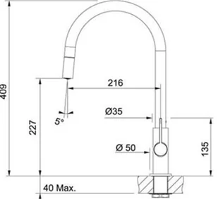 Franke Ambient Evo Pull-Out HP MBok chrom/czarny 115.0373.950 - Baterie kuchenne - miniaturka - grafika 3