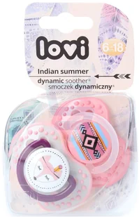 Canpol babies LOVI Sm usp silikonowy dynamiczny 6-18 m-cy 2 szt Indian summer 5901691802810 - Smoczki uspokajające - miniaturka - grafika 2