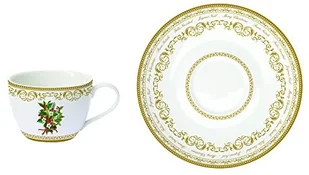 Nuova R2S Easy life PORCELANOWA FILIŻANKA ZE SPODKIEM - OSTROKRZEW - Christmas Holly - 240 ml 919 HOLL 919 HOLL - Filiżanki - miniaturka - grafika 2