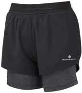 Spodnie sportowe damskie - RONHILL RONHILL Spodenki do biegania damskie WMN'S TECH TWIN SHORT czarne - miniaturka - grafika 1