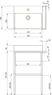 Deante Temisto 50x40 CDTD6U4S - Umywalki - miniaturka - grafika 4
