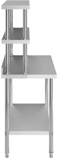 VidaXL Kuchenny stół roboczy z półką, 120x60x150 cm, stal nierdzewna 3054471   VidaXL - Stoły gastronomiczne - miniaturka - grafika 4