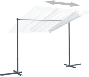 vidaXL Altana z przechylanym i suwanym dachem, 350x250x225 cm, kremowa - Pozostałe meble ogrodowe - miniaturka - grafika 12