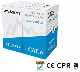 LANBERG Kabel SFTP Kat.6 CU 305 m drut szary LCS6-11CU-0305-S - Kable miedziane - miniaturka - grafika 3