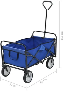 vidaXL Składany wózek ręczny, stalowy, niebieski - Wózki magazynowe - miniaturka - grafika 8