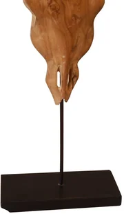 vidaXL Rzeźba byczej głowy, drewno tekowe, 66 x 15 88 cm - Dekoracje domu - miniaturka - grafika 7