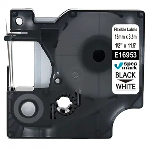 Dymo strefadrukarek.pl Taśma D1 16953 elastyczna 12mm x 3.5m biała czarny nadruk - zamiennik| OSZCZĘDZAJ DO 80% - ZADZWOŃ! 730811399 PROMOCJA! RH-16953 - Etykiety do drukarek - miniaturka - grafika 2