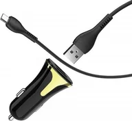 Ładowarki samochodowe - HOCO Ładowarka Ładowarka samochodowa 3A + kabel 1m Micro USB Quick Charge 3.0 Z31 Universe 2 porty czarna 110295 - miniaturka - grafika 1